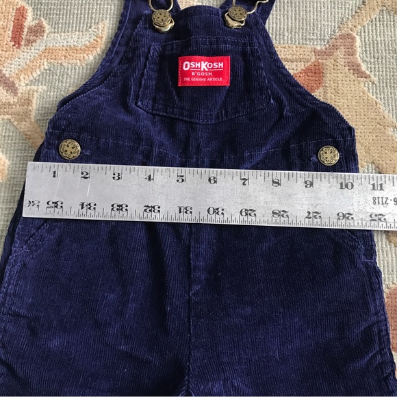 Vintage OshKosh B’gosh Sz 12 M Navy Blue Corduroy Vestbak Overalls Made in USA - Picture 14 of 16
